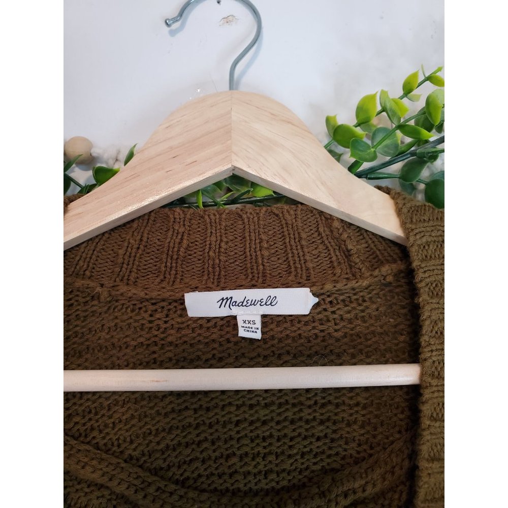 Madewell Green Ruffle Cardigan Sweater XXS - Picture 7 of 9
